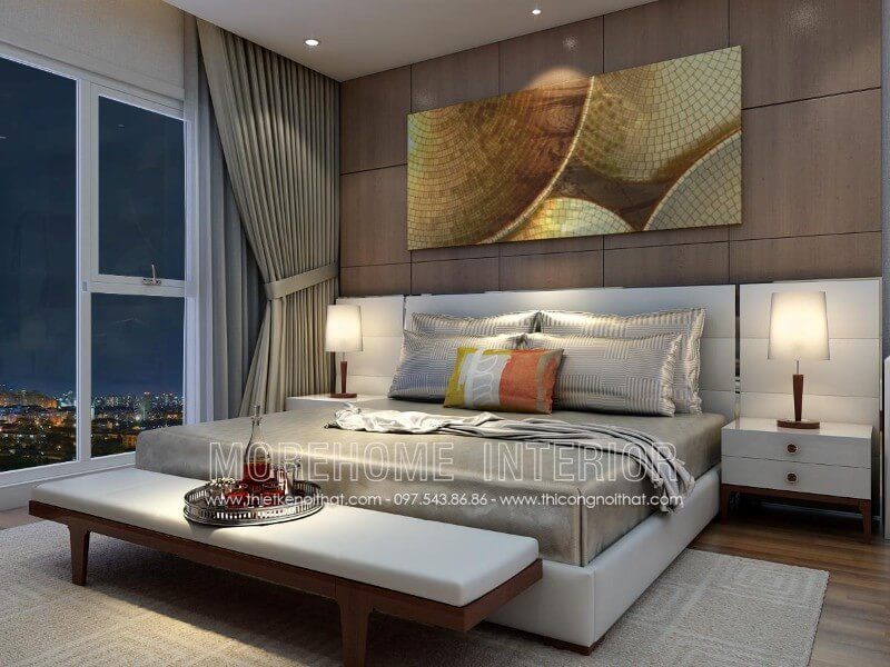 Thiết kế giường ngủ bọc da phong cách hiện đại, cao cấp mang đến vẻ đẹp sang trọng và độc đáo