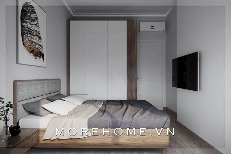 #14 thiết kế nội thất căn hộ chung cư có giường ngủ bọc vải nỉ đẹp theo xu hướng