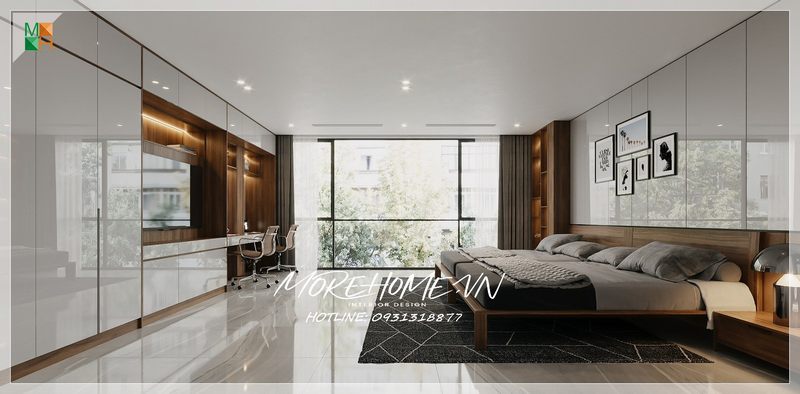 Thảm trải sàn tối màu trang trí cho phòng ngủ thêm nổi bật thẩm mỹ cao và hiện đại